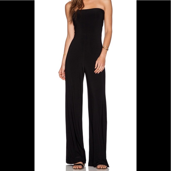 Norma Kamali Strapless Jumpsuit in Black - Picture 1 of 15